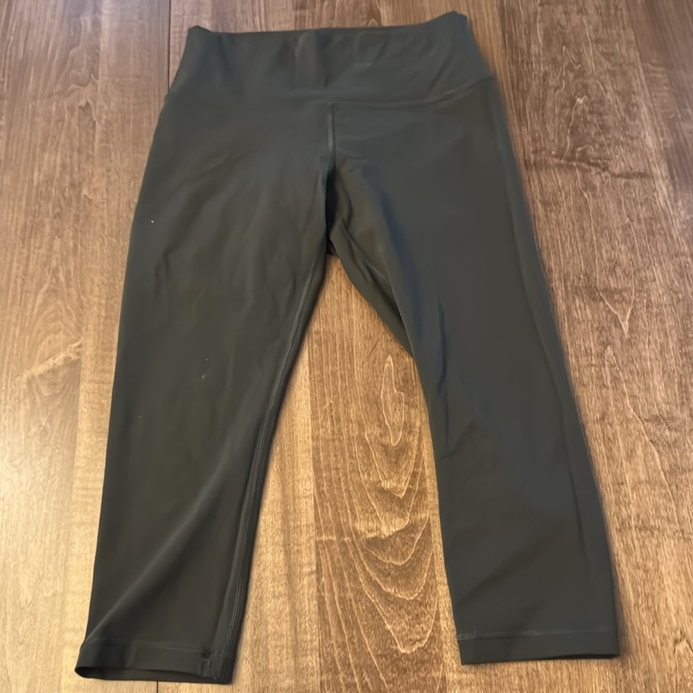 Olive Green Lululemon Cropped Leggings